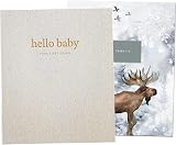 Peachly Unisex Baby Memory Book Linen Cover Milestones Keepsake