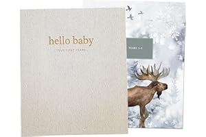 Peachly Unisex Baby Memory Book, Minimalist Baby Book First Year Baby Book Keepsake for Milestones, Linen Baby Books First Year Memory Book, Simple Baby Scrapbook for Boy Girl Milestones