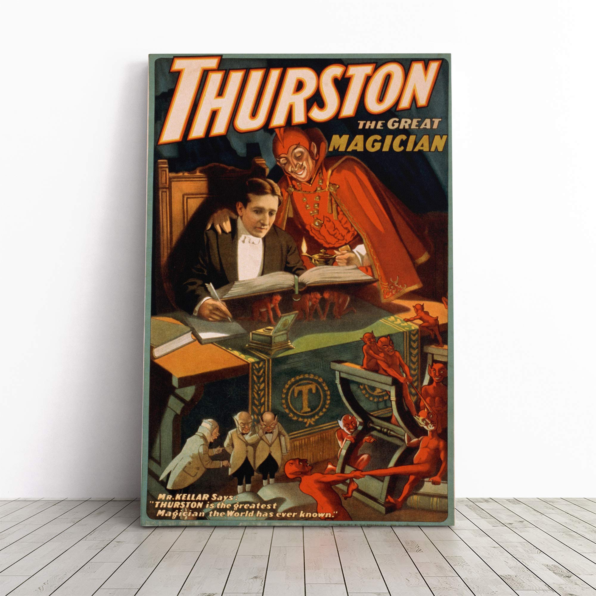 Circus Poster (18) Canvas Print | Gallery Wrapped 30mm Frame Wall Art | 20x14 inches | Ready to Hang | Retro Picture | Living Room Bedroom Lounge Office