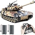 Supdex 1:18 RC Tank, 2.4Ghz Russian T-90 Remote Control Tank Model Toy That Shoots BBS and Water Bombs, Army Tank Toys with Smoke, Sound, Recoil, Military RC Vehicle for Adults and Kids 6+ Year Old