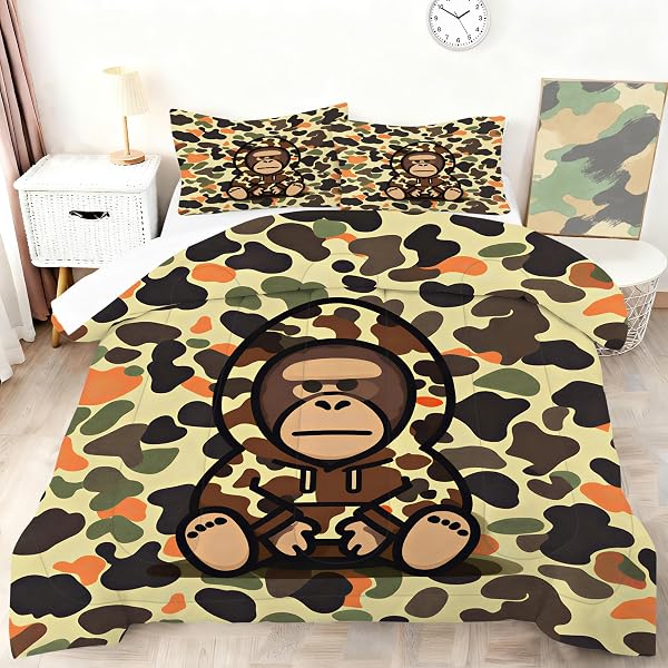 VTKON CAMOUFLAGE BEDDING SET FULL/QUEEN FOR BOYS KIDS...