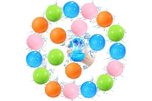 MACABAKA SOPPYCID latex-Free Silicone Reusable Magnetic Water Balloons Self-sealing Pool Toys for Kids Outdoor Toys for Summer Fun Bomb activities Refillable Water Splash Games Toys for Ages 3 4 5 6 7 8 20PCS