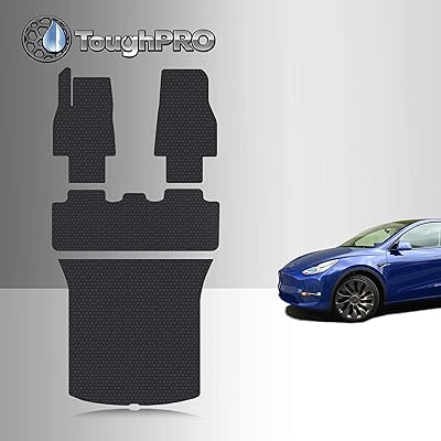 Buy Toughpro Floor Mat Accessories Cargo Mat Set Compatible With Tesla Model Y Performance 5 Seater All Weather Heavy Duty Custom Fit Black Rubber 2020 2021 Online In Turkey B08f4lc42c