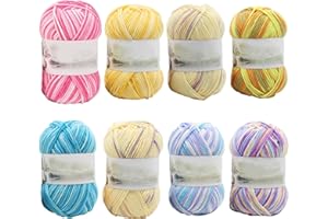 Crochet Thick Yarn 8 Rolls Milk Cotton Multi-color Beginner Soft Weaving Knitting Yarn for DIY Handcrafts