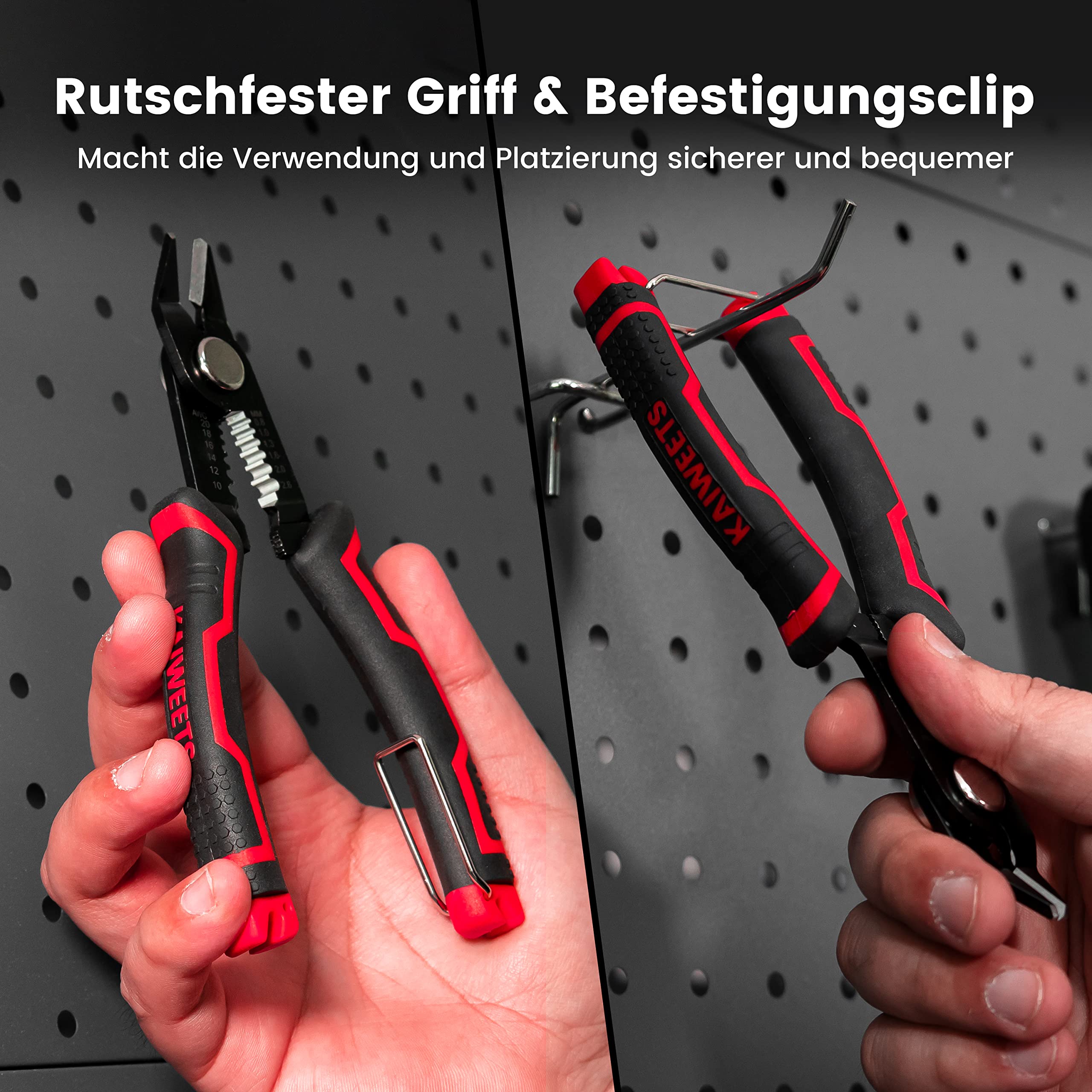 KAIWEETS 3-in-1 Seitenschneider, Schneidezange und Abisolierzange für 20-10 AWG Kabel, Versteckte Feder, Anti-Rutsch-Griff, Präzisionszange Electronics für Kleinstarbeiten und Platinen 7