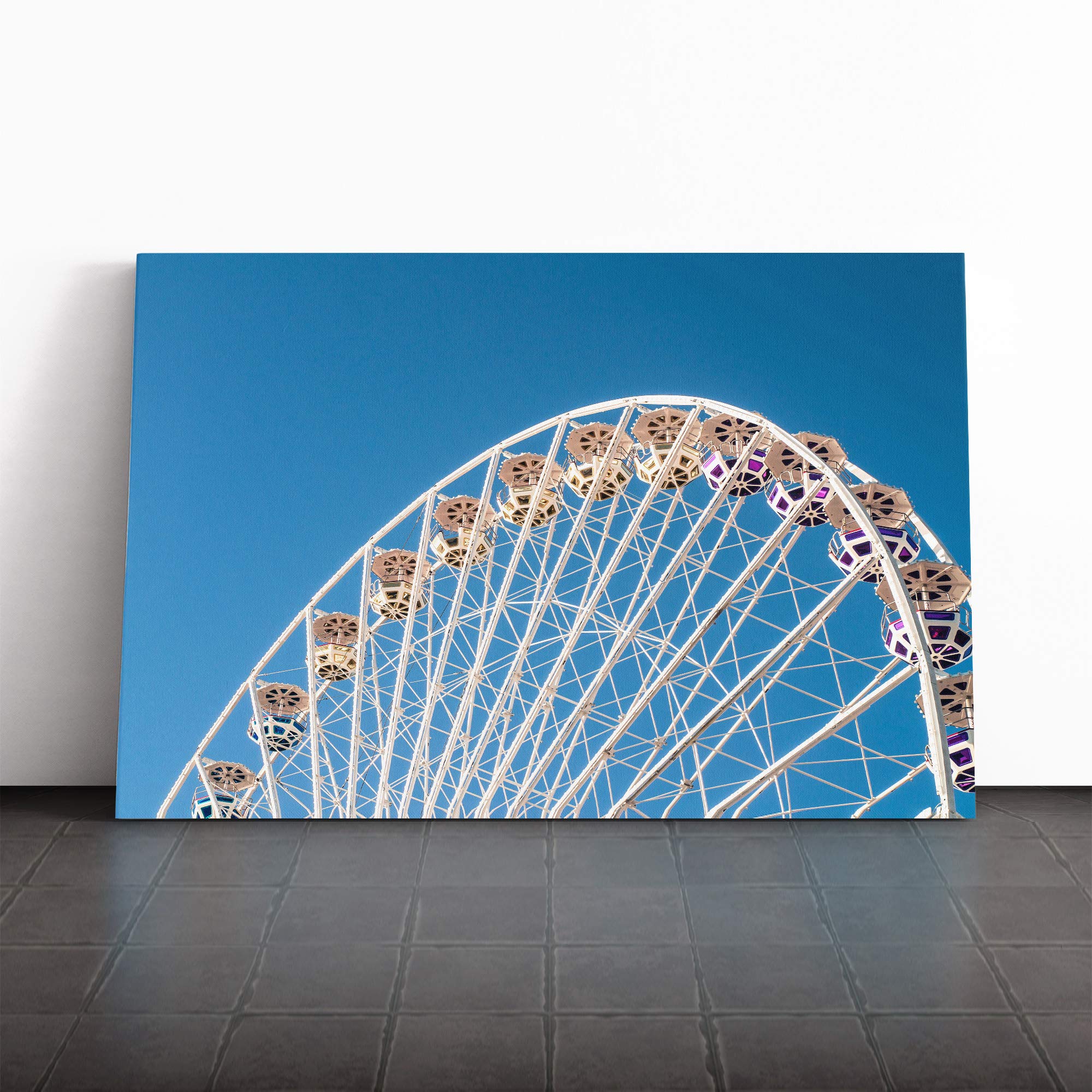 Ferris Wheel Fairground Canvas Print | Gallery Wrapped 30mm Frame Wall Art | 20x14 inches | Ready to Hang | Modern Picture | Living Room Bedroom Lounge Office