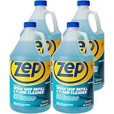 Zep Spray Mop Refill and Floor Cleaner - 1 Gallon (Case of 4) ZUMSF128 - Professional Grade Versatile Multi Surface Fresh Scent Floor Cleaner and Deodorizer