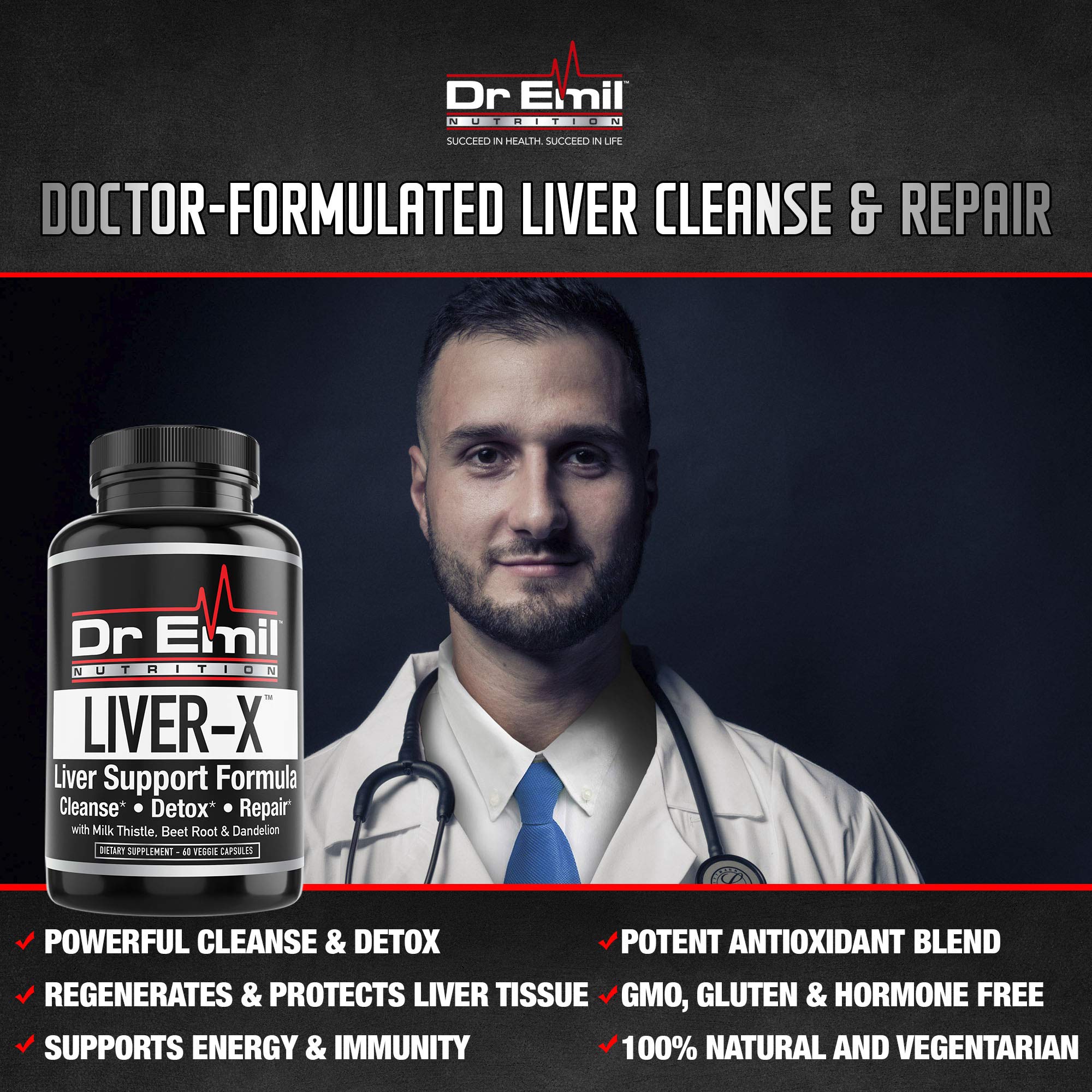 Dr. Emil Liver Cleanse & Detox with Milk Thistle, Dandelion Root