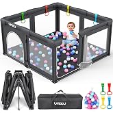 Baby Playpen Play Pen Foldable Playpen for Babies and Toddler 2 Entry 50X50 | Baby Play Pen Portable Playpen Play Yard For Kid Fence Indoor Outdoor Travel Babies Essential Gifts Pack and Play, Dark Grey