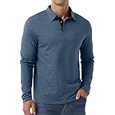 Sailwind Mens Long Sleeve Polo Shirts Button Casual Tee Cotton Collared Golf T Shirts with Pocket