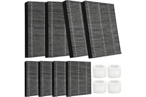 DerBlue 8pcs Wick Replacement Filter and 4pcs Top Fill Humidifier Replacement Filters Compatible with LEVOIT Superior 6000S Smart Evaporative Humidifier