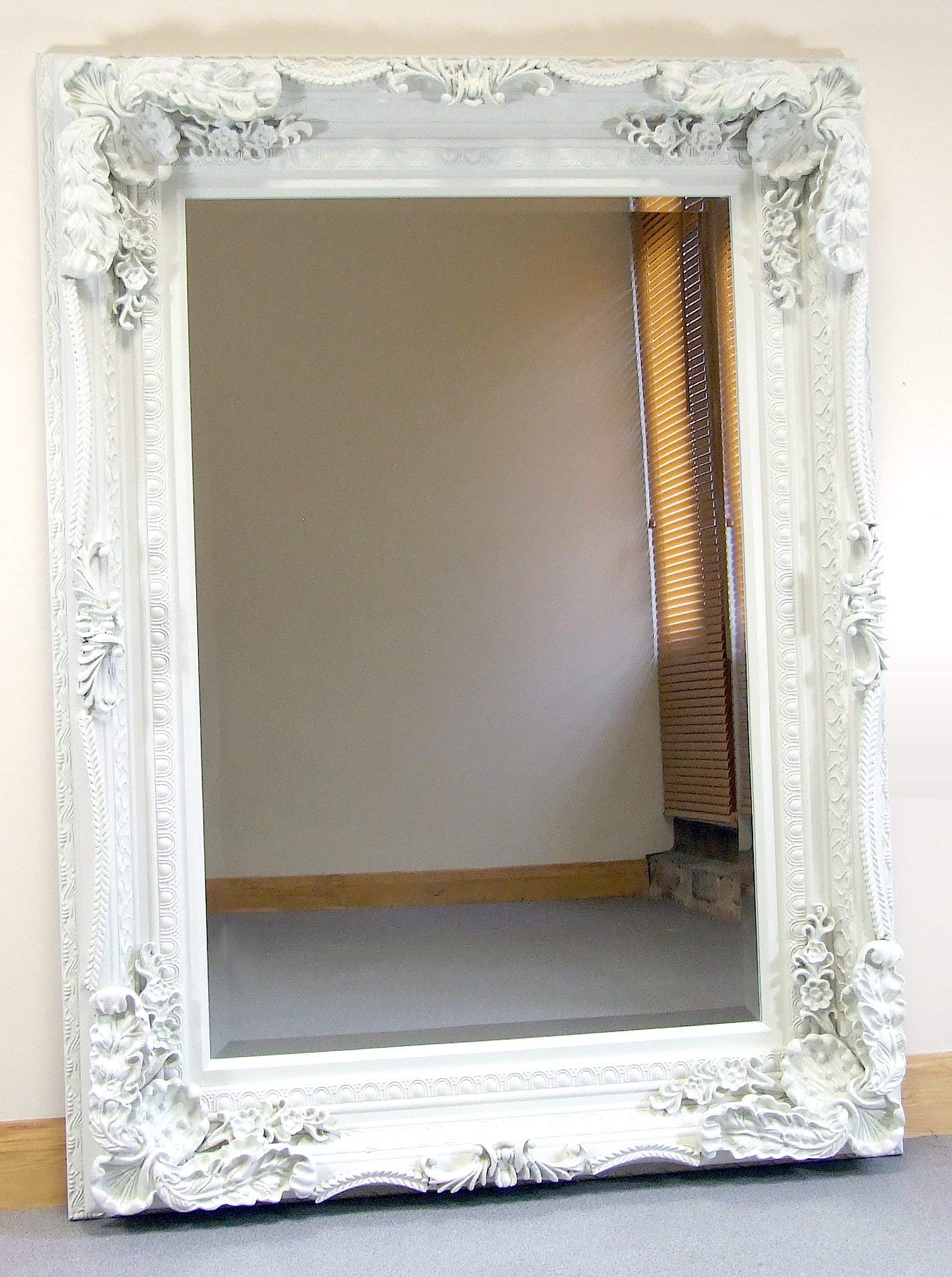 Barcelona Trading Carved Louis Cream Ornate French Frame Wall/Over Mantle Mirror - 35in x 47in
