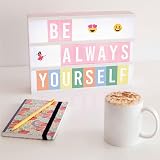 BONNYCO Pink Cinema Light Box 400 Letters Emojis 2 Markers USB or Batteries view 6