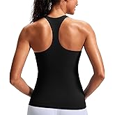 Workout Tank Top with Built in Bra for Women - Racerback Butter Soft Athletic Tops Yoga Tank Tops with Removable Pads