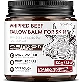 Beef Tallow Skincare - Tallow and Honey Balm - Grass-Fed Beef Tallow for Skin - Natural Face & Body Moisturizer for All Skin 