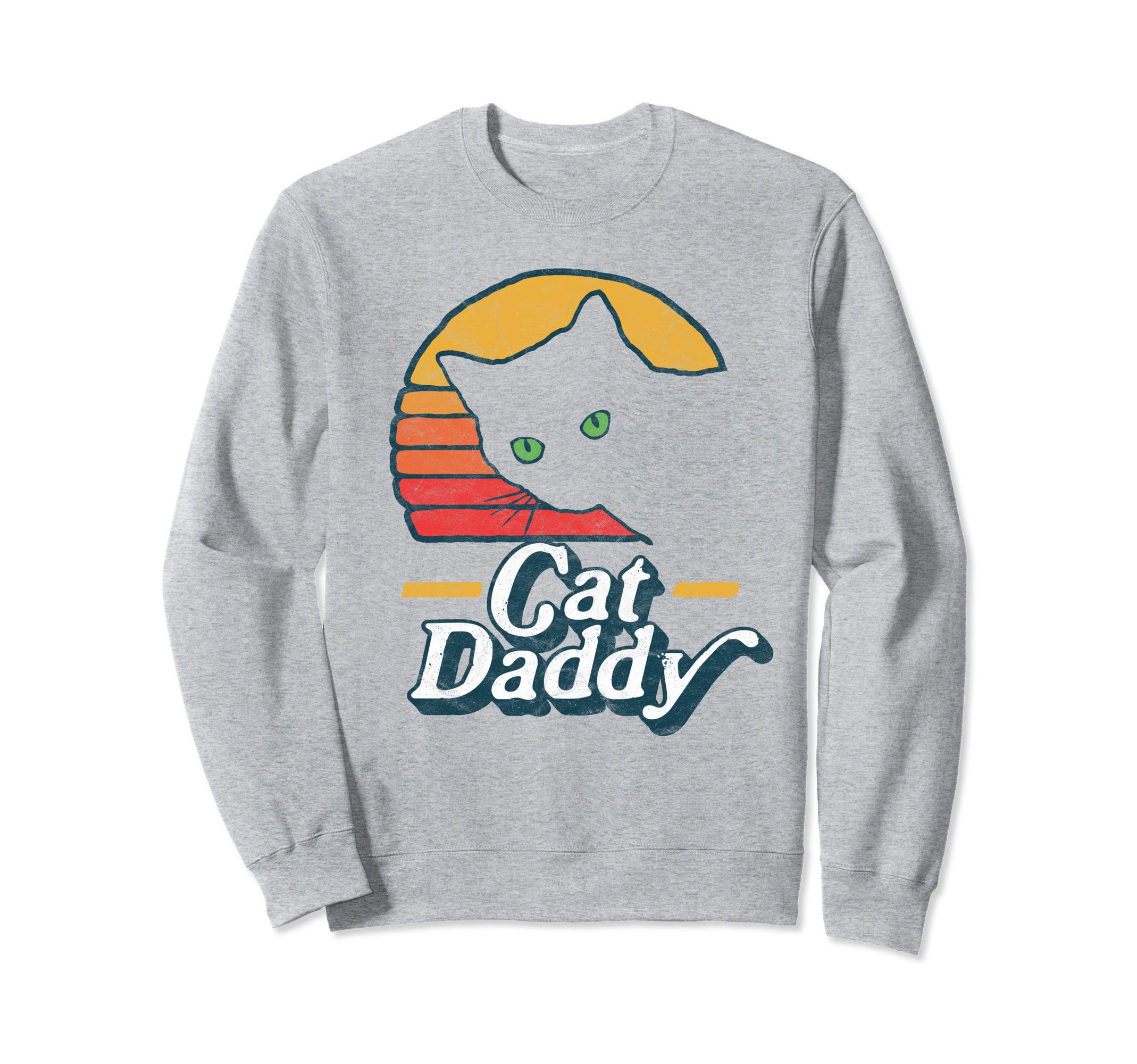 Cat Daddy Vintage Eighties Style Cat Retro Distressed Sweatshirt