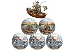 The Eternal Fisherman’s Challenge Coin,Old Bastards Fishing Club Challenge Coin,Drink, Laugh & Cast Again Symbolic Hobby Toke