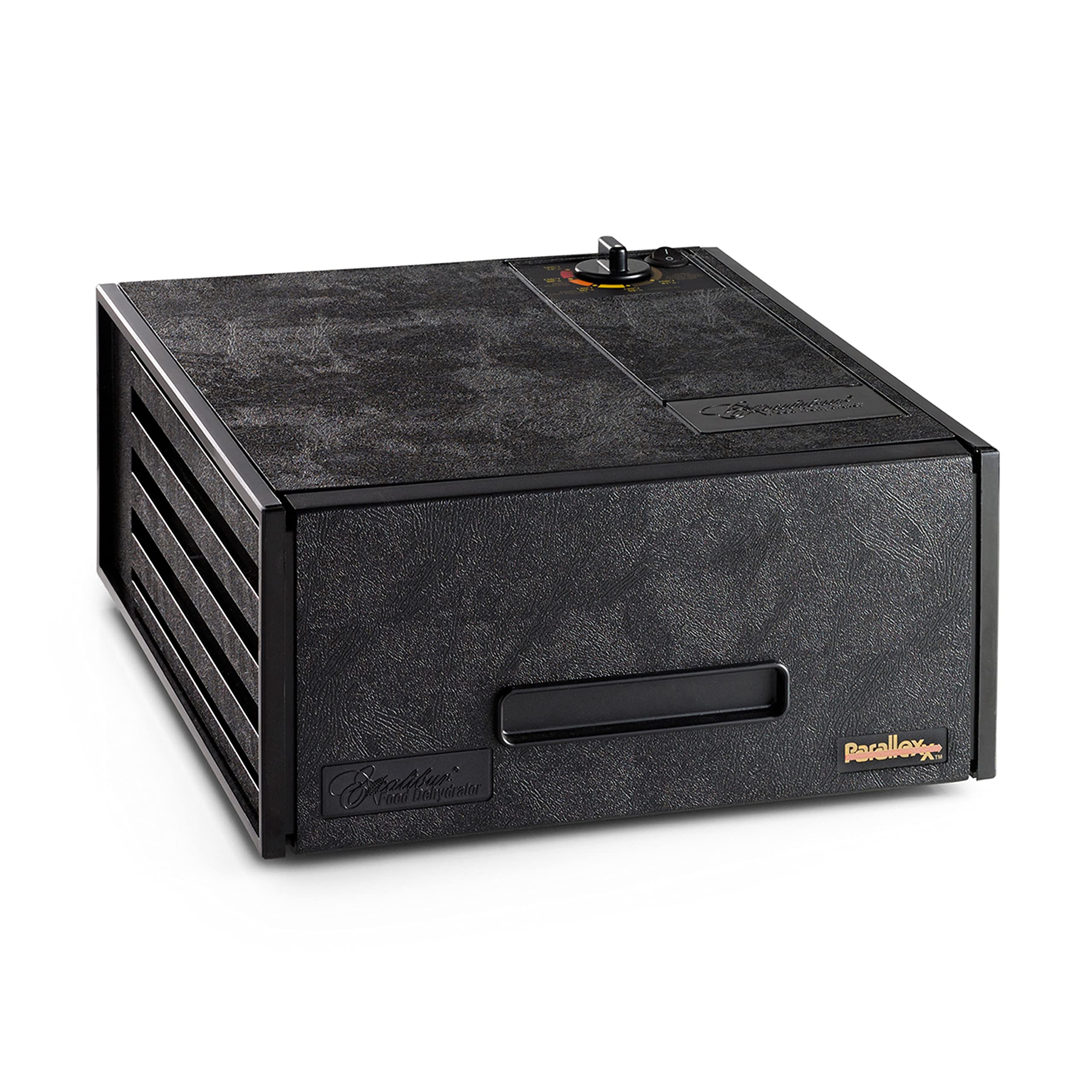 Excalibur Electric Food Dehydrator Machine 4-Tray with Adjustable Thermostat, Accurate Temperature Control and Fast Drying with 4 Square Feet of Drying Space, 250-Watts, Black