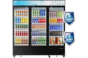 ECEVT 58 Cu.ft. Commercial Beverage Refrigerators Glass Door Refrigerator Upright Display Cooler with Soft LED Light and Adjustable Shelves for Restaurant Grocery Stores Home