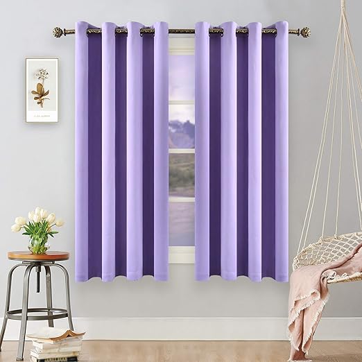 Amazon Com Ygo Lilac Blackout Curtains For Bedroom 63 Inches
