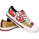 FOCO San Francisco 49ers NFL Womens Glitter Low Top Canvas Shoes - 9