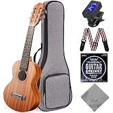 Ranch 28 Inch Guitalele, 6-String Acoustic Guitar Ukulele Starter Kit | Small Travel Classical Guitarlele Kit for Beginners Pack Bundle Gig bag, Tuner, Strap, Strings Set