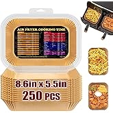 Air Fryer Liners for Ninja Dual, 250PCS Airfryer Liners for Ninja DZ550 DZ201, Parchment Paper for Air Fryer Disposable Air F