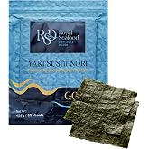 RSD – Premium Seaweed Nori Gold – 50 Full Sheets (125g) – Roasted, Sushi-Grade Nori Sheets for Sushi Rolls, Onigiri, Snacks &