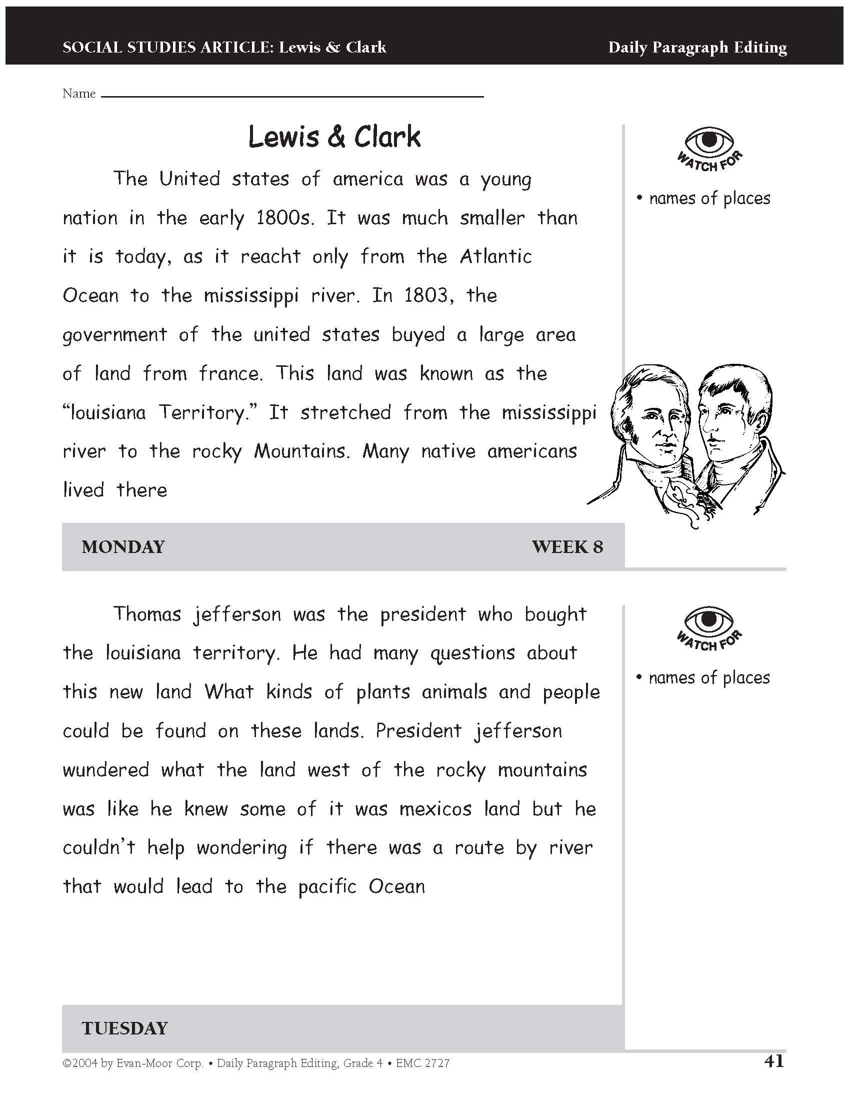 Amazon Com Evan Moor Daily Paragraph Editing Grade 4 0023472027276 Evan Moor Books