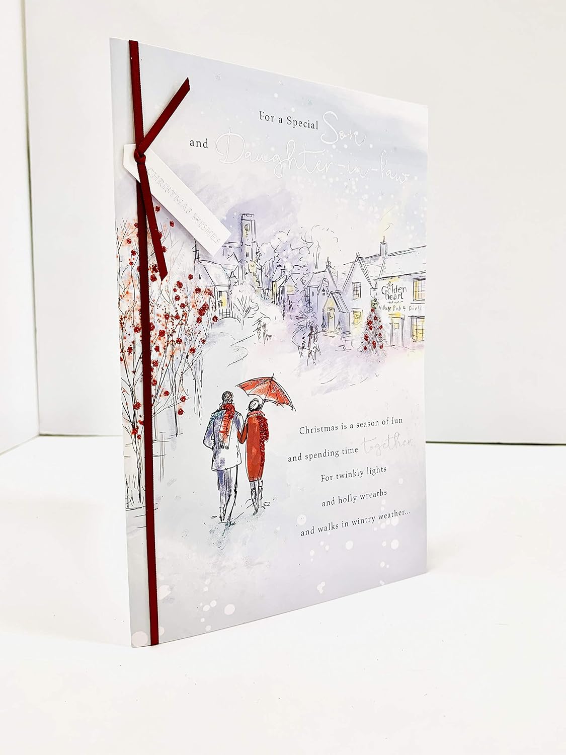 Son and Daughter in Law Christmas Card with Lovely Words, Christmas Card for Son and Daughter in Law - Image 3