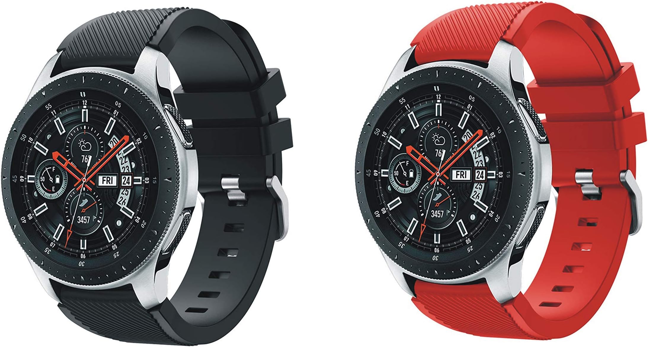for Samsung Galaxy Watch (46mm) Straps Bands[2 PACK] 22mm Soft Silicone Sport Band Replacement Strap For Samsung Galaxy Watch (46mm) SmartWatch