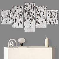 SIGNWIN 5 Panel Canvas Wall Art Modern Art Birds Bohemian Expressive Multicolor Photography Single for Home Decorations Ready to Hang - 60