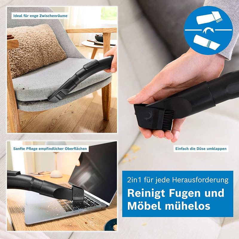 Staubsauger beutellos Serie 2 inkl. Polsterdüse, BGS05AM, Blau
