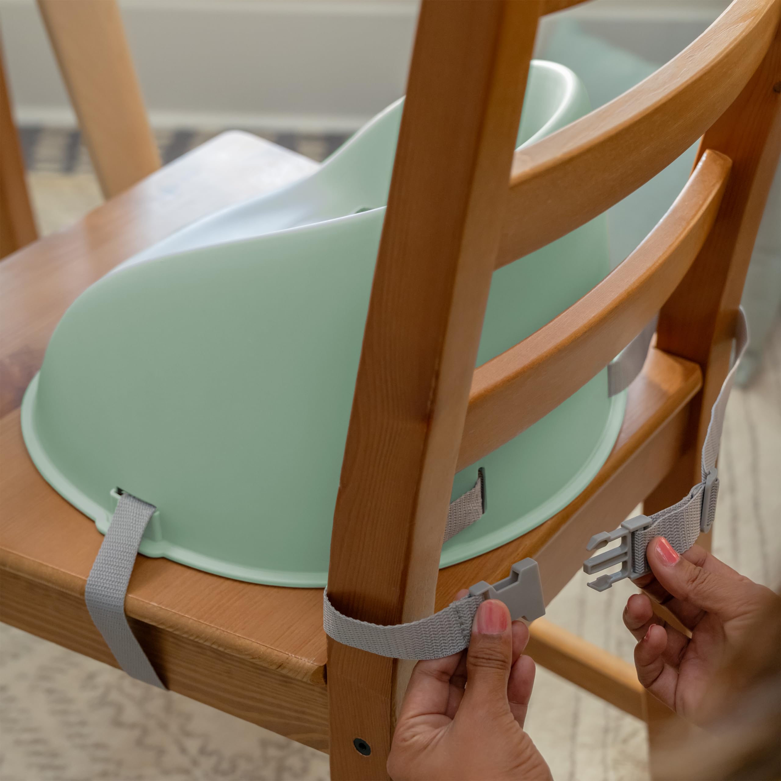 Ingenuity: ity by Ingenuity My Spot Easy-Clean Baby Booster Feeding Chair, 3-Point Harness, Washable Removable Straps - Green