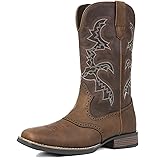 Atsroel Cowboy Boots for Men Square Toe Western