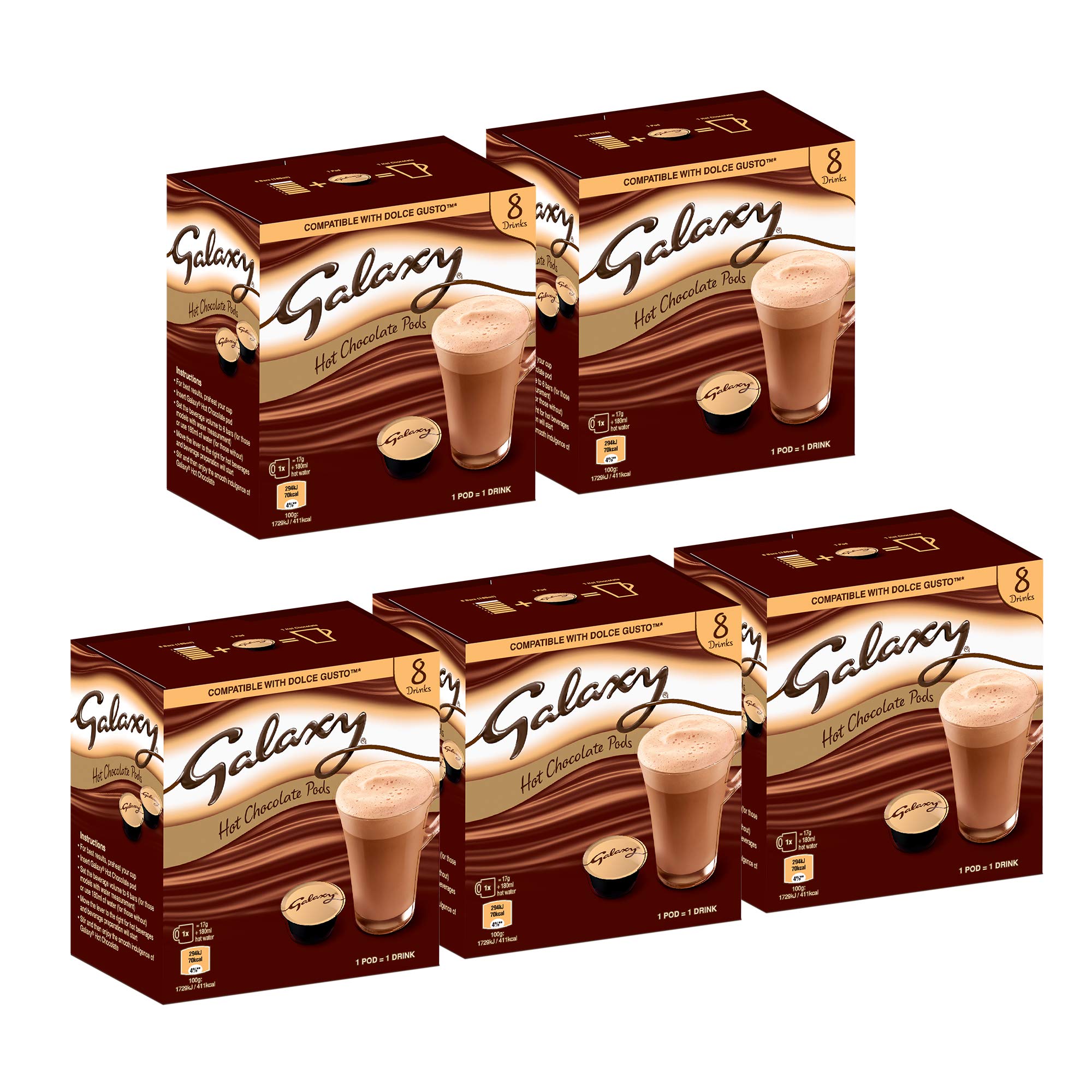 Galaxy Hot Chocolate Dolce Gusto Compatible Pods Value Bulk Box 40