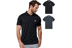 INTO THE AM Performance Dri Fit Polo Shirts for Men S-4XL - Quick Dry Moisture Wicking Athletic Sport Collar Work Shirts