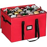 Christmas Ornament Storage Container,Box Stores Up to 96, Adjustable Dividers, Large Organizer Bin to Protect and Store Holiday Décor