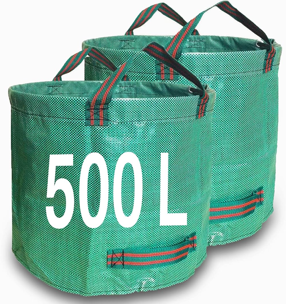 Singwow Garden Waste Bags 500L x 2 Heavy Duty Reusable Sacks with Handles