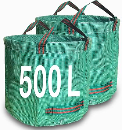 Singwow Garden Waste Bags 500L x 2 Heavy Duty Reusable Sacks with Handles