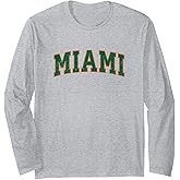 Miami Florida FL Vintage Athletic Sports Long Sleeve T-Shirt