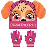 PAW Patrol Winter Gloves And Hat Set, Skye Girls Hat, Skye Kids Gloves For Girls