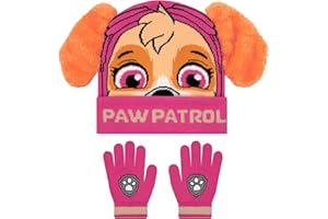 PAW Patrol Winter Gloves And Hat Set, Skye Girls Hat, Skye Kids Gloves For Girls