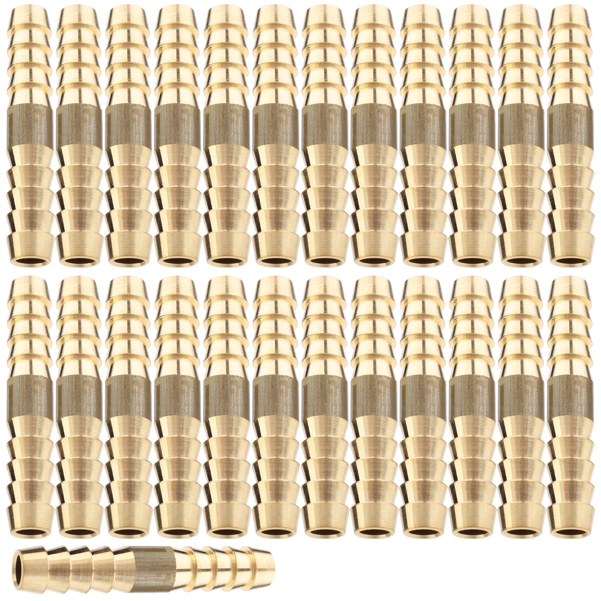 LTWFITTING 6mm Brass Barb Hose Fitting Pipe Connector Adapter Vehicle Fuel System, Car Heater and Cooler (Pack of 25)