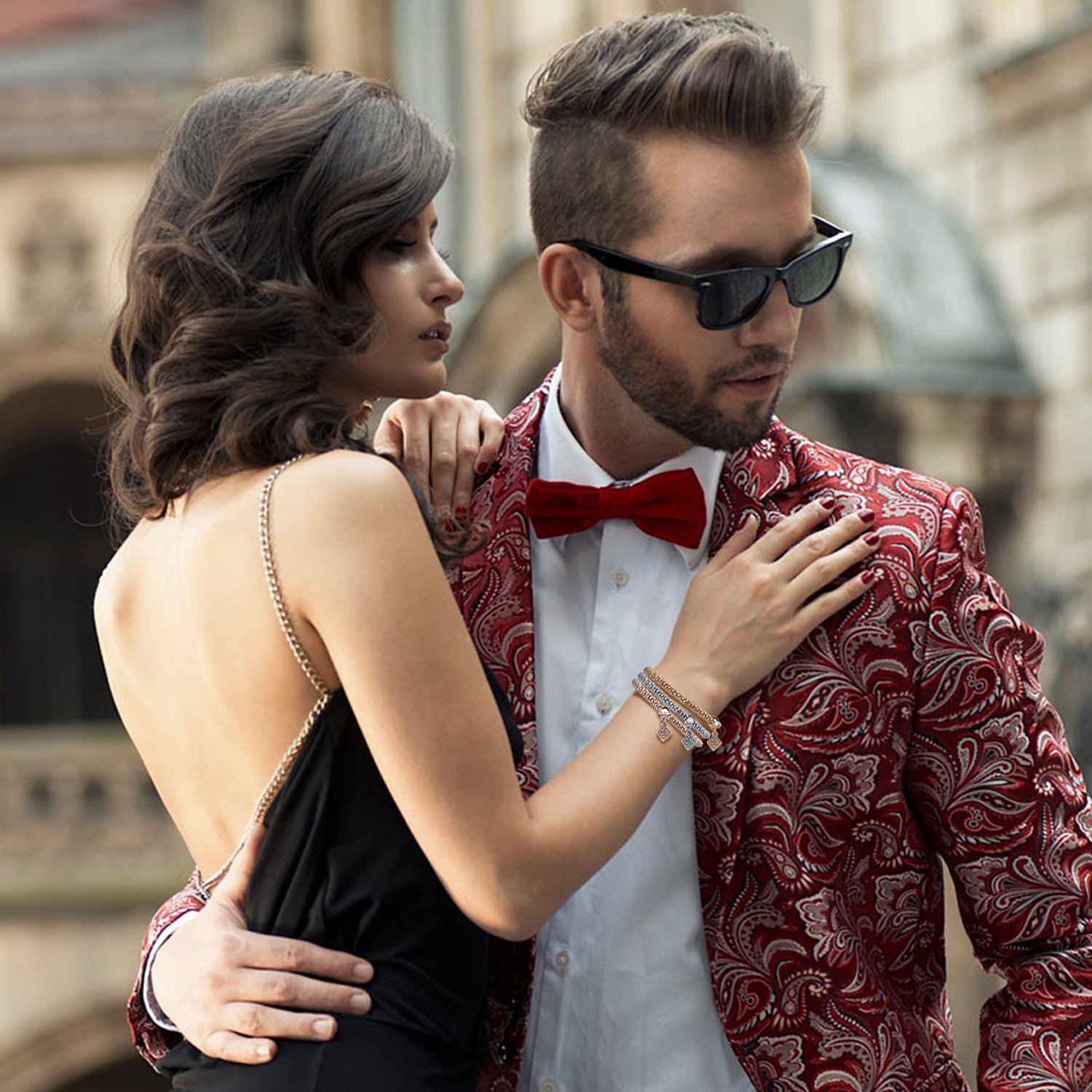 Zircon Stoppers Macrame Bracelet,UHIBROS Multicolor Crystal Unisex Adjustable Fashion Braid Bracelet Beads Braiding Bangle (CZ Charm Bracelet)