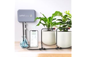 LetPot Automatic Watering System for Potted Plants, Drip Irrigation Kit System, Smart Plant Watering Devices for Indoor Outdoor, Water Shortage Remind, IPX66 （Grey