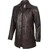 Blingsoul Leather Coats for Men - Vintage Style Long Leather Jacket Men