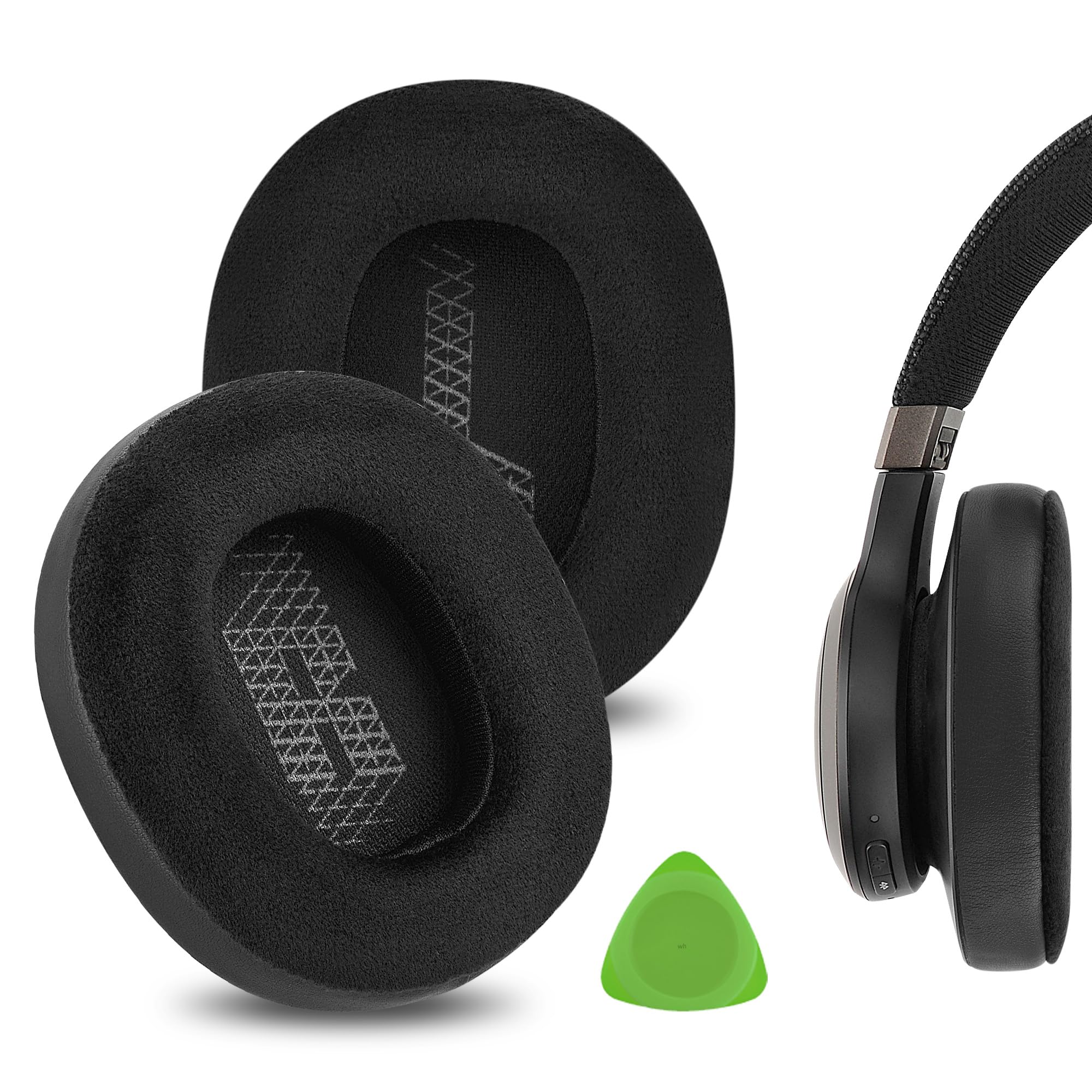 Geekria Comfort Hybrid Velour Replacement Ear Pads for JBL Live 650 BTNC, Lifestyle E65BTNC, Duet NC, Live 660 BTNC, Live 770 NC Headphones Ear Cushions (Black)