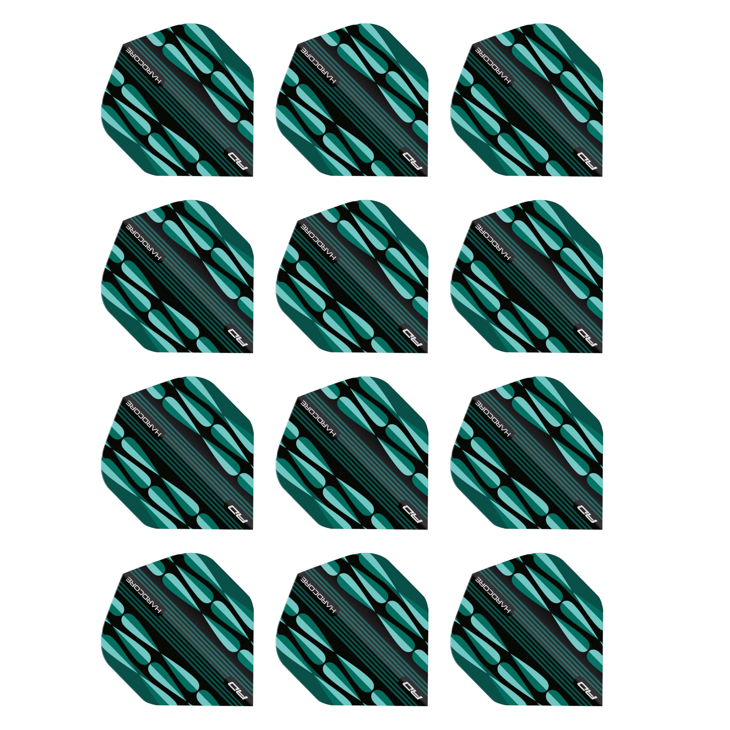 RED DRAGON Hardcore Radical Turquoise Teardrop Dart Flights - 4 Sets Per Pack (12 Dart Flights in total)