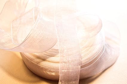 CaPiSo® 45m Organza 25mm Breite 2,5cm Organzaband Schleifenband Geschenkband Dekoband Dekoration Deko Hochzeit Weihnachten (W